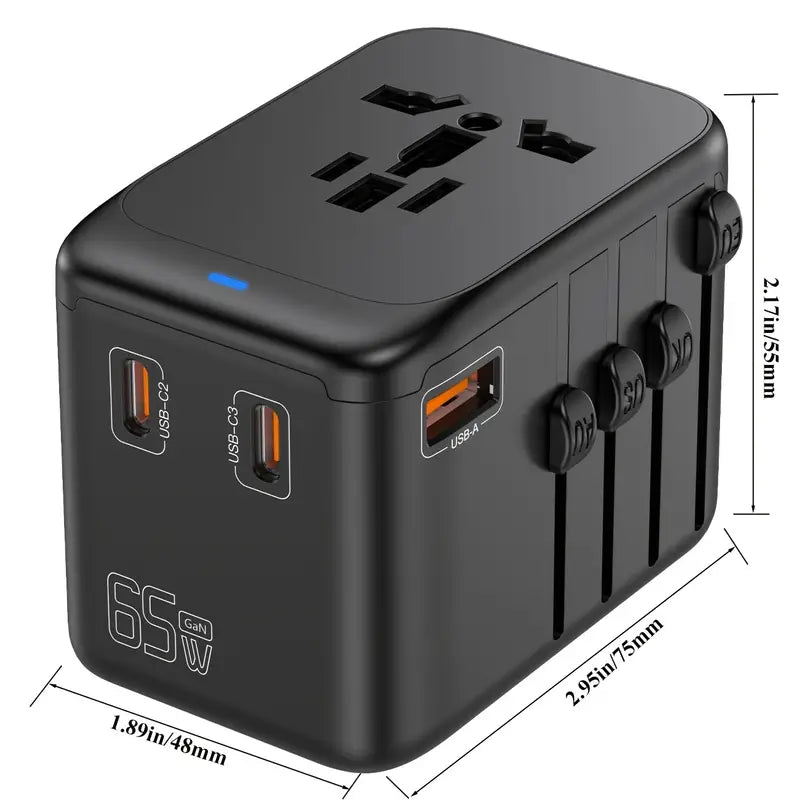 EcoZeit ® GaN 65W Fast Charging Universal Travel Adapter【High Level】