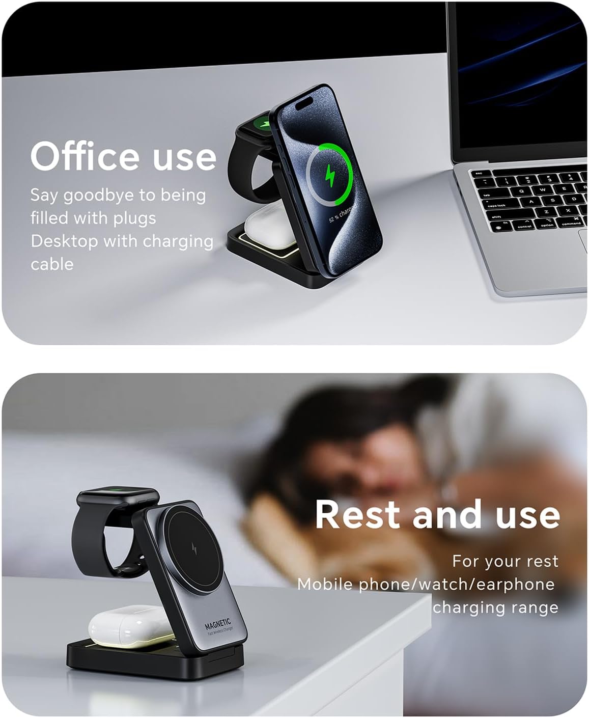 Magnetic 3in1 Foldable Wireless Charger For IPhone【Middle Level】