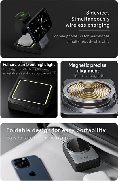 Magnetic 3in1 Foldable Wireless Charger For IPhone【Middle Level】